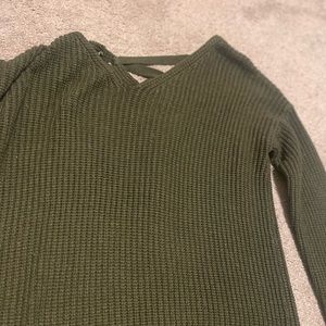 Olive Knit Back Sweater